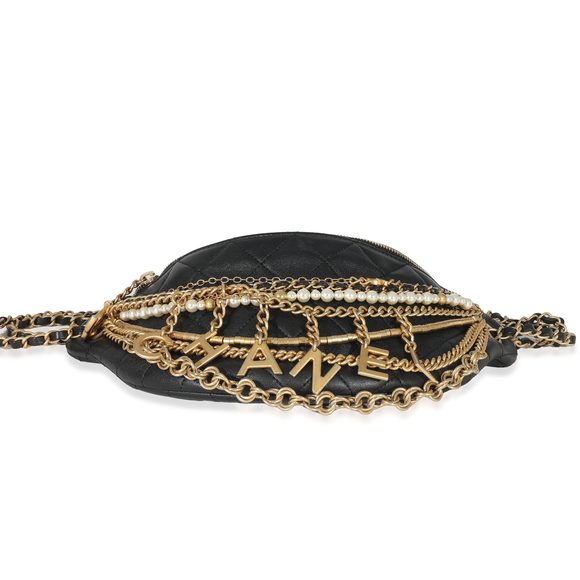 Chanel Black Quilted Lambskin All About Chains Waist Bag - Picture 5 of 7